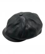 CALEEキャリー）の古着「レザー キャスケット」｜ブラック