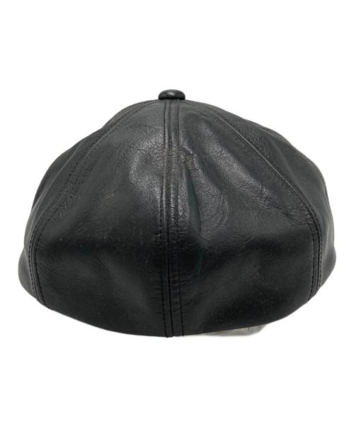 CALEE（キャリー）CALEE (キャリー) レザー キャスケット ブラック サイズ:Mの古着・服飾アイテム