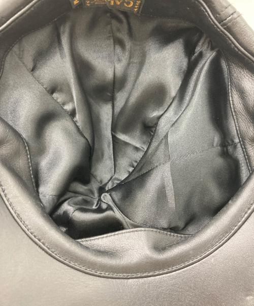 CALEE（キャリー）CALEE (キャリー) レザー キャスケット ブラック サイズ:Mの古着・服飾アイテム