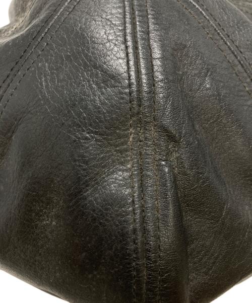 CALEE（キャリー）CALEE (キャリー) レザー キャスケット ブラック サイズ:Mの古着・服飾アイテム