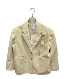 LANVIN en Bleu（ランバンオンブルー）の古着「リボンブローチテーラードジャケット」｜イエロー