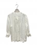 ENFOLDエンフォルド）の古着「LAYERED-CUFF BLOUSE」｜ホワイト