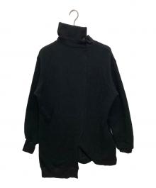 REGULATION Yohji Yamamoto（レギュレーションヨウジヤマモト）の古着「Liy/C BRUSHED FRENCH TERRY PANELED HIGH-NECK PULLOVER」｜ブラック