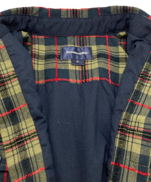 thisisneverthat（ディスイズネバーザット）thisisneverthat (ディスイズネバーザット) チェックシャツジャケット カーキ サイズ:SIZE Sの古着・服飾アイテム