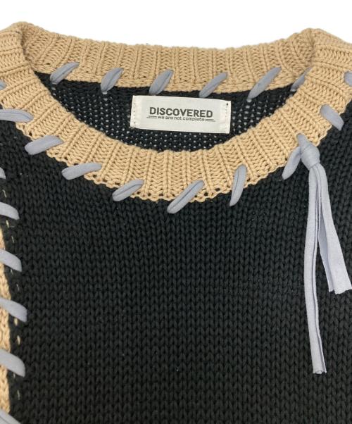 DISCOVERED（ディスカバード）DISCOVERED (ディスカバード) ブランケットステッチ プルオーバー ニット ブラック サイズ:SIZE　3の古着・服飾アイテム