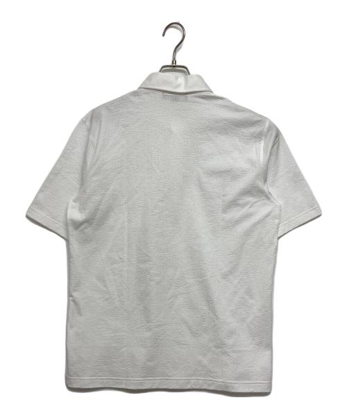 Aquascutum（アクアスキュータム）Aquascutum (アクアスキュータム) Sucker Jersey POLO ホワイト サイズ:SIZE Lの古着・服飾アイテム