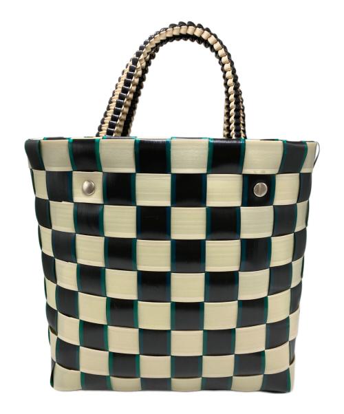 MARNI（マルニ）MARNI (マルニ) MARKET TAPE MINI BASUKET/マーケットテープミニバスケット グリーン×ホワイト サイズ:実寸サイズをご参照下さい。の古着・服飾アイテム