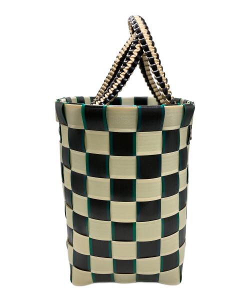 MARNI（マルニ）MARNI (マルニ) MARKET TAPE MINI BASUKET/マーケットテープミニバスケット グリーン×ホワイト サイズ:実寸サイズをご参照下さい。の古着・服飾アイテム