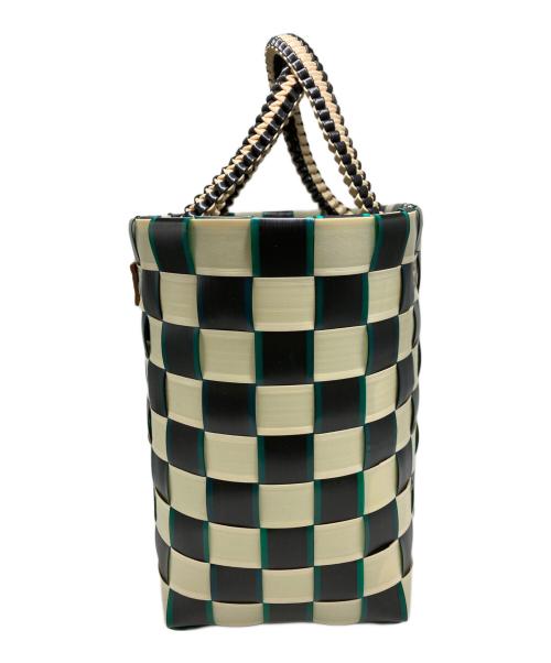 MARNI（マルニ）MARNI (マルニ) MARKET TAPE MINI BASUKET/マーケットテープミニバスケット グリーン×ホワイト サイズ:実寸サイズをご参照下さい。の古着・服飾アイテム