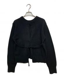 CLANE（クラネ）の古着「W FACE CENTER SLIT KNIT TOPS」｜ブラック