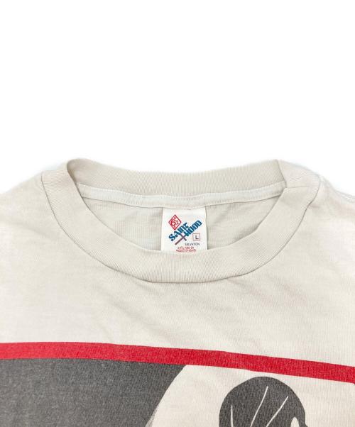 SAINT MICHAEL（セントマイケル）SAINT MICHAEL (セントマイケル) NEIGHBORHOOD (ネイバーフッド) ユーズド加工ダブルネームプリントTシャツ ホワイト サイズ:SIZE　Lの古着・服飾アイテム