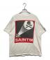 SAINT MICHAEL（セントマイケル）の古着「ユーズド加工ダブルネームプリントTシャツ」｜ホワイト