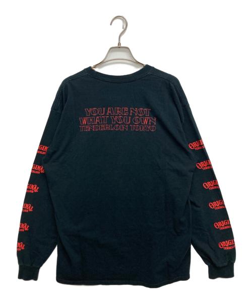 TENDERLOIN（テンダーロイン）TENDERLOIN (テンダーロイン) ヤング オールド ニック ロゴ ロングスリーブ Tシャツ ブラック サイズ:SIZE Lの古着・服飾アイテム