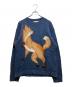 maison kitsune（メゾンキツネ）の古着「クルーネックニット」｜ブルー
