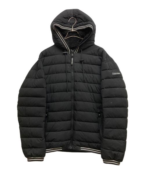 Calvin Klein（カルバンクライン）Calvin Klein (カルバンクライン) シェルパラインフード中綿ジャケット ブラック サイズ:Lの古着・服飾アイテム