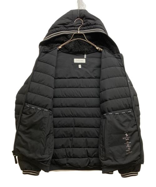 Calvin Klein（カルバンクライン）Calvin Klein (カルバンクライン) シェルパラインフード中綿ジャケット ブラック サイズ:Lの古着・服飾アイテム