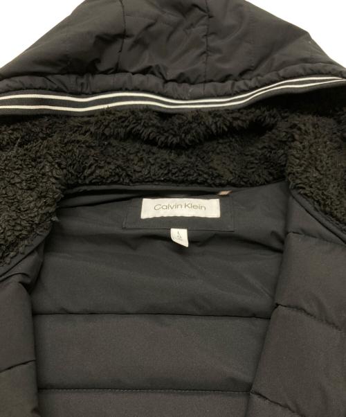 Calvin Klein（カルバンクライン）Calvin Klein (カルバンクライン) シェルパラインフード中綿ジャケット ブラック サイズ:Lの古着・服飾アイテム