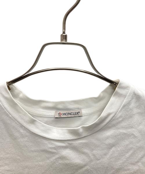 MONCLER（モンクレール）MONCLER (モンクレール) フェルトMonclerロゴTシャツ ホワイト サイズ:Ｍの古着・服飾アイテム