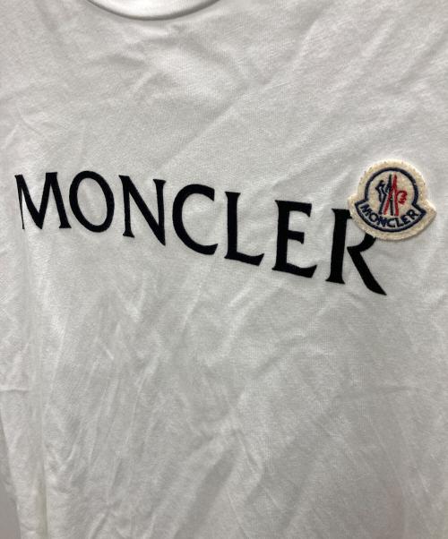 MONCLER（モンクレール）MONCLER (モンクレール) フェルトMonclerロゴTシャツ ホワイト サイズ:Ｍの古着・服飾アイテム