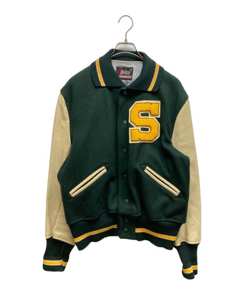 Whiting（ホワイティング）Whiting (ホワイティング) スタジャン ベージュ×グリーン サイズ:SIZE 46の古着・服飾アイテム