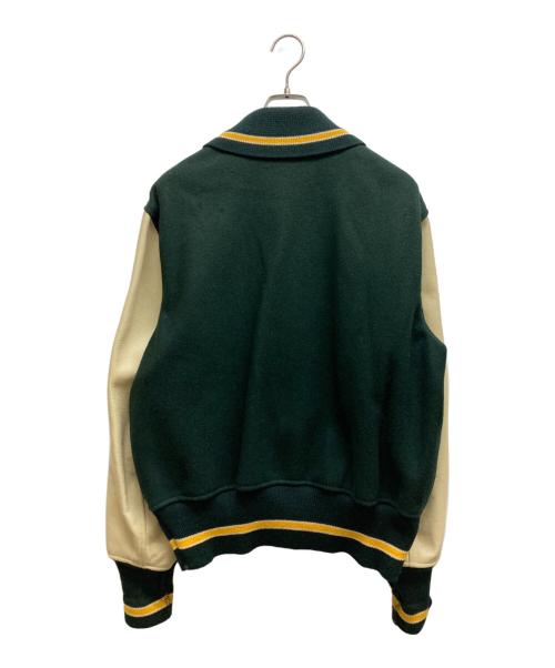 Whiting（ホワイティング）Whiting (ホワイティング) スタジャン ベージュ×グリーン サイズ:SIZE 46の古着・服飾アイテム