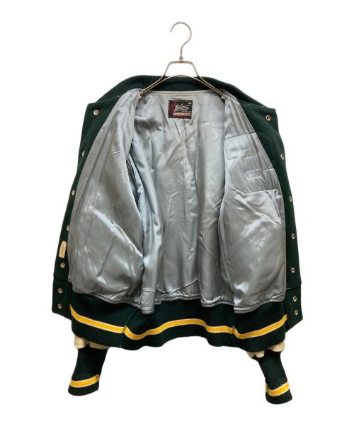 Whiting（ホワイティング）Whiting (ホワイティング) スタジャン ベージュ×グリーン サイズ:SIZE 46の古着・服飾アイテム