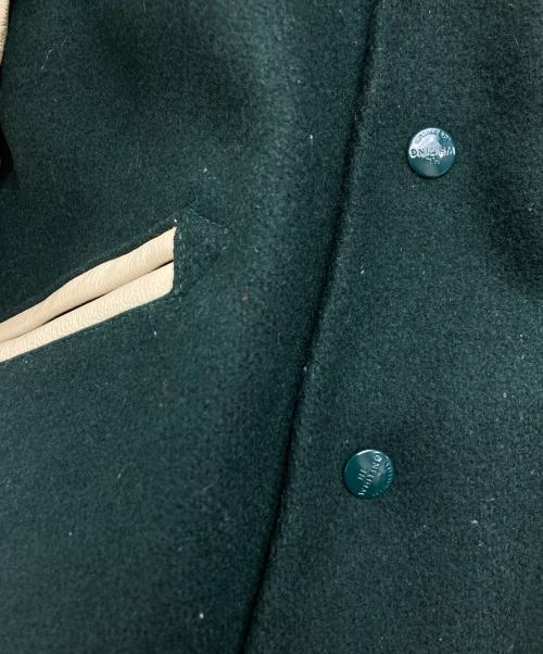 Whiting（ホワイティング）Whiting (ホワイティング) スタジャン ベージュ×グリーン サイズ:SIZE 46の古着・服飾アイテム