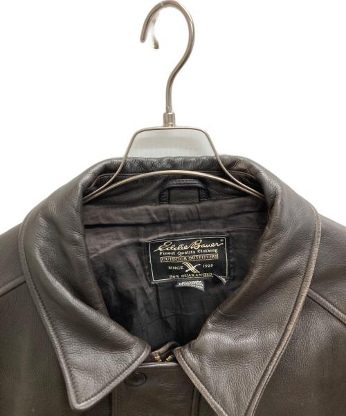 Eddie Bauer（エディーバウアー）Eddie Bauer (エディーバウアー) レザー フライトジャケット ブラウン サイズ:XXXLの古着・服飾アイテム