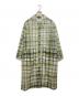CABAN（キャバン）の古着「ナイロンオーガンジー チェックプリントステンカラーコート」｜グリーン