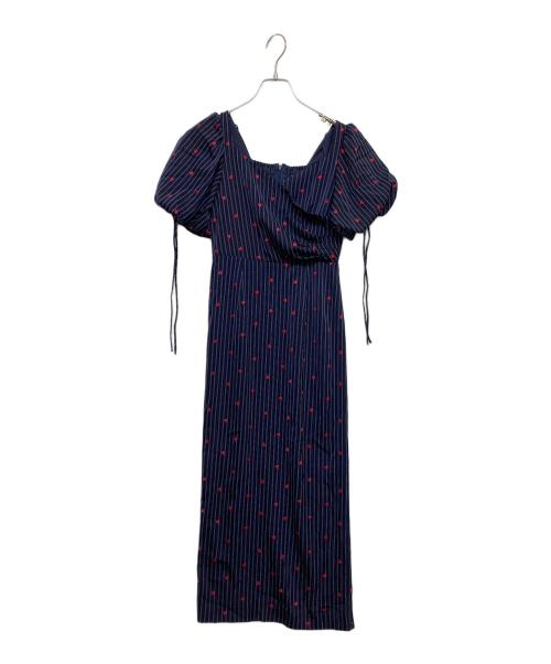 FRAY ID（フレイ アイディー）FRAY ID (フレイ アイディー) ハートエンブロイダリーワンピース ネイビー サイズ:SIZE0 未使用品の古着・服飾アイテム