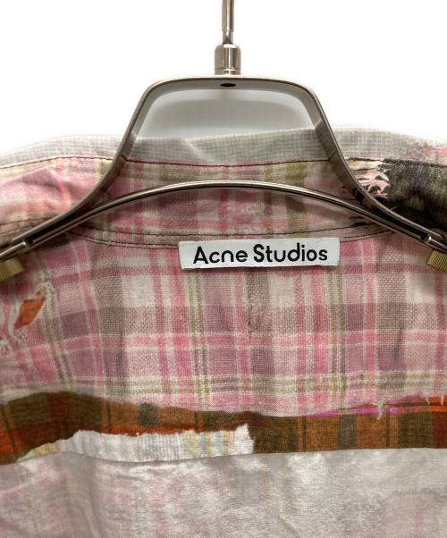 Acne studios（アクネ ストゥディオス）Acne studios (アクネ ストゥディオス) パッチワークプリントシャツ ピンク サイズ:48の古着・服飾アイテム