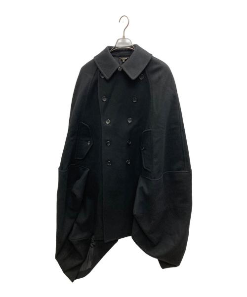 COMME des GARCONS（コムデギャルソン）COMME des GARCONS (コムデギャルソン) メルトンポンチョ ブラック サイズ:Sの古着・服飾アイテム