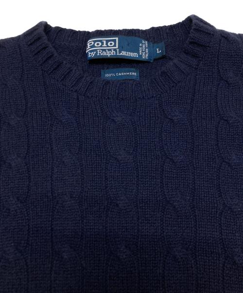 POLO RALPH LAUREN（ポロ・ラルフローレン）POLO RALPH LAUREN (ポロ・ラルフローレン) カシミヤニット ネイビー サイズ:Lの古着・服飾アイテム
