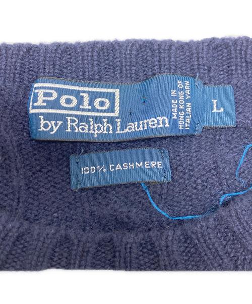 POLO RALPH LAUREN（ポロ・ラルフローレン）POLO RALPH LAUREN (ポロ・ラルフローレン) カシミヤニット ネイビー サイズ:Lの古着・服飾アイテム