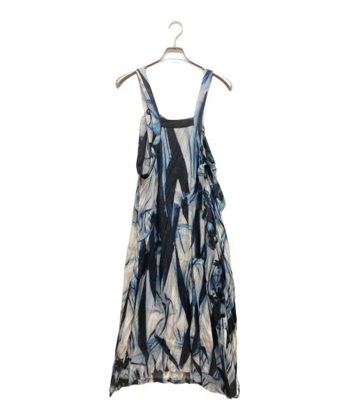 Y's（ワイズ）Y's (ワイズ) フローラルプリントエプロンドレス ブルー サイズ:SIZE 1の古着・服飾アイテム