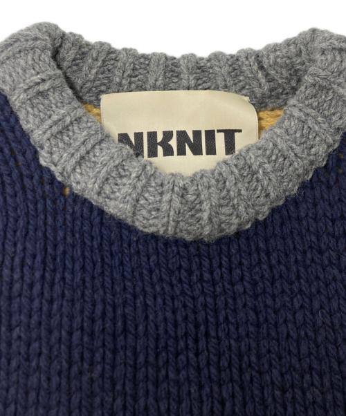 NKNIT（ンニット）NKNIT (ンニット) カラーブロックニットセーター ブラウン×イエロー サイズ:SIZE 2の古着・服飾アイテム