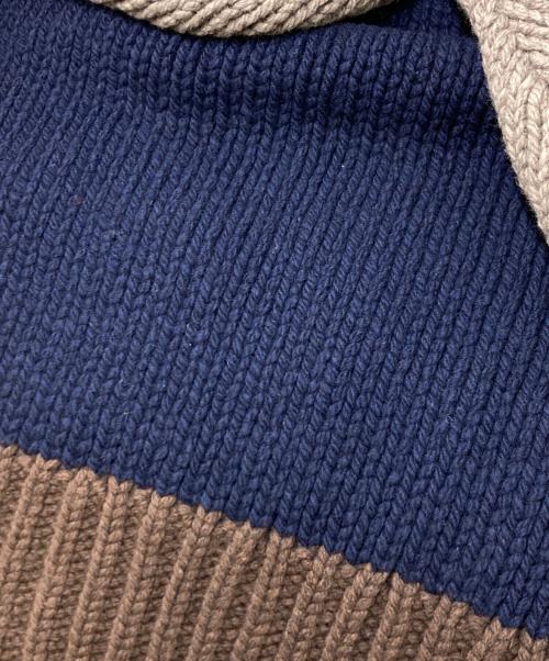 NKNIT（ンニット）NKNIT (ンニット) カラーブロックニットセーター ブラウン×イエロー サイズ:SIZE 2の古着・服飾アイテム