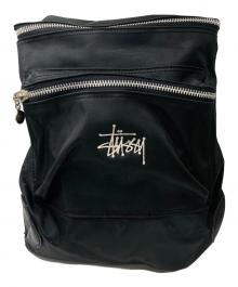 stussy（ステューシー）の古着「レザー切替 ナイロンリュック」｜ブラック