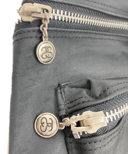 stussy（ステューシー）stussy (ステューシー) レザー切替 ナイロンリュック ブラックの古着・服飾アイテム