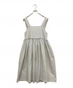 shrimpsシュリンプス）の古着「バックレースアップストライプワンピース」｜ブラック×ホワイト