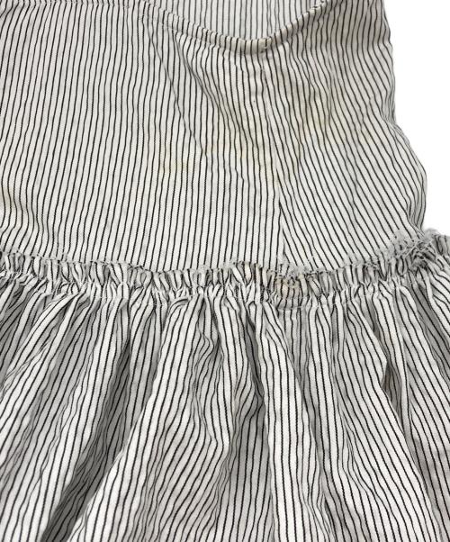 shrimps（シュリンプス）shrimps (シュリンプス) バックレースアップストライプワンピース ブラック×ホワイト サイズ:SIZE 101cm (W40)の古着・服飾アイテム