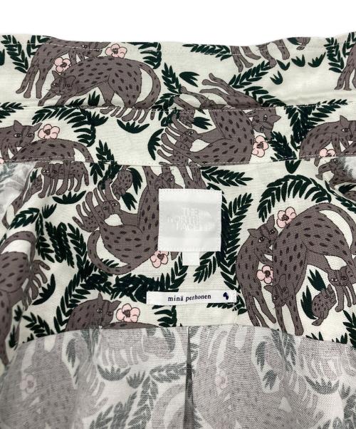 THE NORTH FACE（ザ ノース フェイス）THE NORTH FACE (ザ ノース フェイス) mina perhonen (ミナ ペルホネン) 半袖総柄シャツ ブラウン×ベージュ サイズ:SIZE Lの古着・服飾アイテム