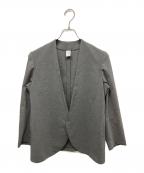 NO CONTROL AIRノーコントロールエアー）の古着「強撚ポリエステル・ストレッチポプリンノーカラージャケット」｜グレー
