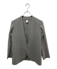 NO CONTROL AIR（ノーコントロールエアー）の古着「強撚ポリエステル・ストレッチポプリンノーカラージャケット」｜グレー