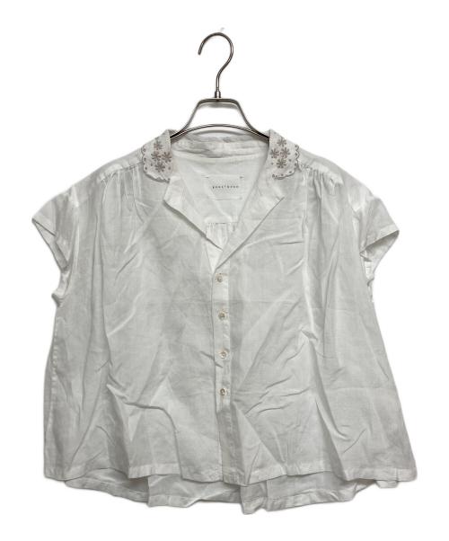 gasa*grue（ガサ）gasa*grue (ガサ) 刺繍リネンシャツブラウス ホワイト サイズ:実寸サイズをご参照下さい。の古着・服飾アイテム