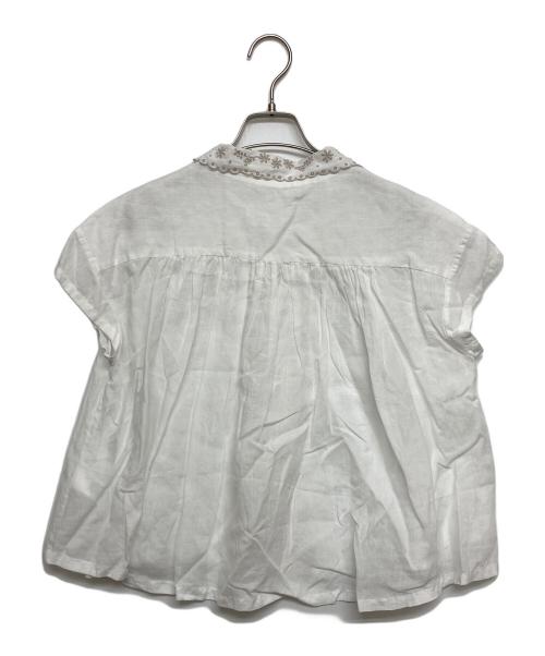 gasa*grue（ガサ）gasa*grue (ガサ) 刺繍リネンシャツブラウス ホワイト サイズ:実寸サイズをご参照下さい。の古着・服飾アイテム