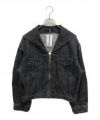 CURRENTAGEカレンテージ）の古着「セーラーカラーデニムジャケット」｜ブラック