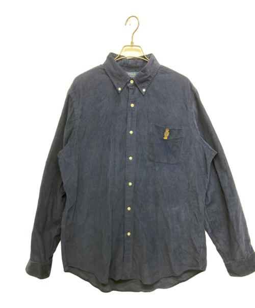 POLO RALPH LAUREN（ポロ・ラルフローレン）POLO RALPH LAUREN (ポロ・ラルフローレン) ポロベア コーデュロイシャツ ネイビー サイズ:XLの古着・服飾アイテム
