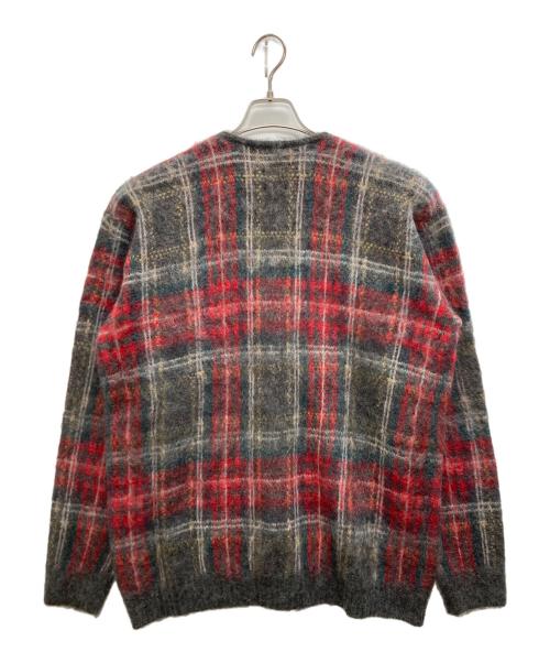 Needles（ニードルズ）Needles (ニードルズ) Mohair Cardigan レッド×グレー サイズ:Mの古着・服飾アイテム