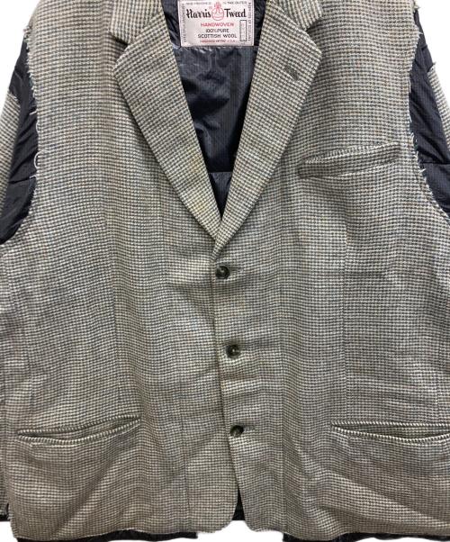 Rebuild by Needles（リビルドバイニードルス）Rebuild by Needles (リビルドバイニードルス) Harris Tweed (ハリスツイード) 再構築ツイードジャケット カーキ サイズ:Ｌの古着・服飾アイテム